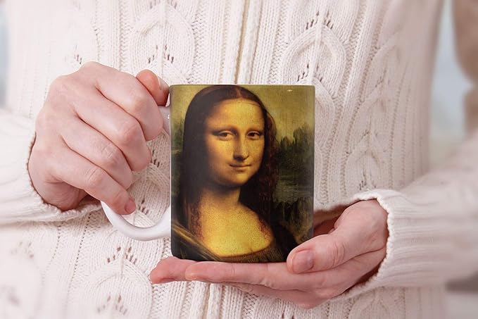 MUGBREW Classic Art Mona Lisa Leonardo Da Vinci Ceramic Coffee Mug Tea Cup, 11 OZ