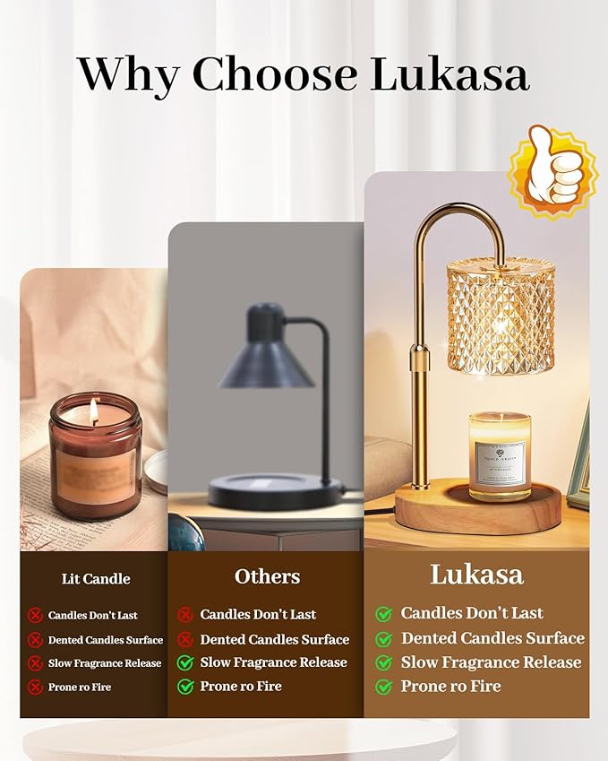 Candle Warmer Lamp with Timer Dimmer Adjustable Height for New Home Decor,Birthday Gifts for Women,Candle Warmer with 2 Bulbs for Women Mom Christmas Mother's Day Gfit