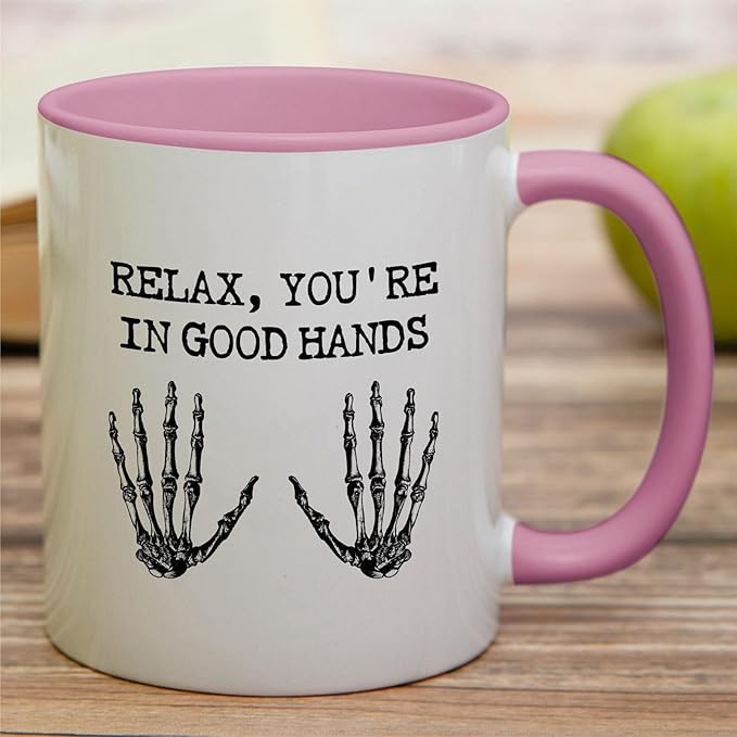 Retreez Funny Orthopedist Mug - 11 Oz Ceramic Coffee or Tea Cup - Humorous Sarcastic Gift for Orthopedic Surgeon, Orthopedic Specialist, Chiropractor - White Mug with Pink Handle and Inner