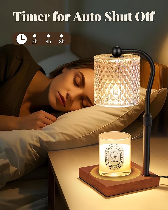 2 Pack Candle Warmer Lamp with Timer Dimmer Adjustable Height, Birthday Housewarming New Home Decor Gifts for Women, Electric Wax Warmer with 2 Bulbs for Jar Candles