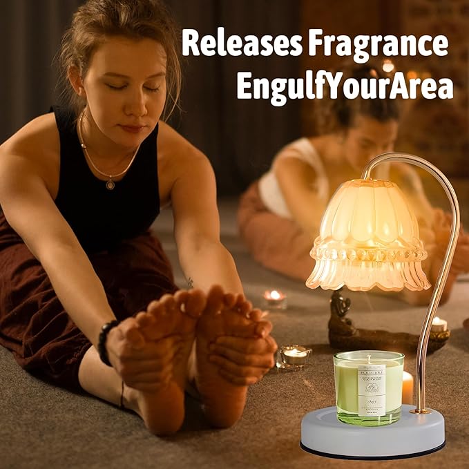 GEEZO Fragrance Candle Warmer Lamp,Electric Candle Warmer with Timer & Dimmer,Mom Christmas Birthday Gifts for Women, House Warming Gifts New Home Bedroom Decor