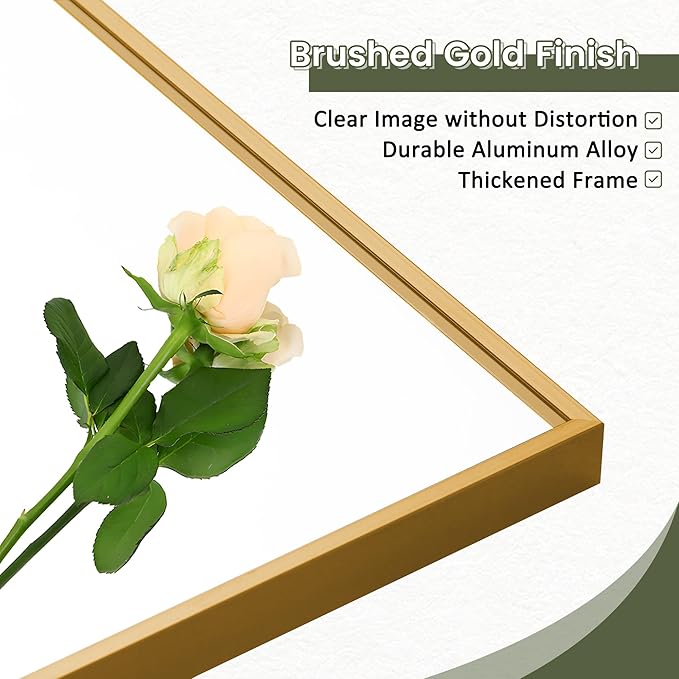 NicBex Full Length Mirror, 56"x19", Aluminum Alloy Frame Full Body Mirror with Stand, Gold - Free Standing, Leaning Against Wall or Wall-Mounted, Best for Bedroom Living Room Dressing Room
