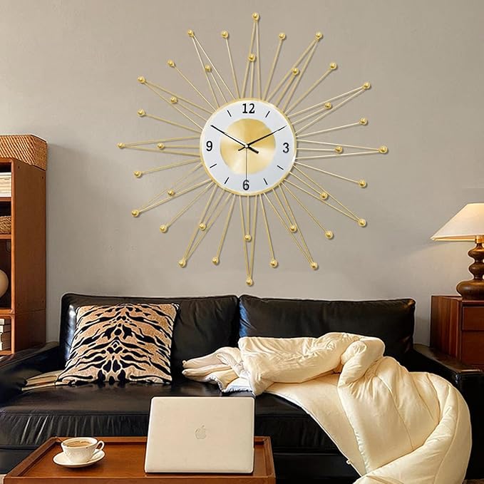 Wall Clock,24inch Decorative Wall Clocks Silent Quality Quartz Battery Operated,Large Wall Clock for Living Room,Kitchen,Home,Bathroom,Bedroom Wall Decor