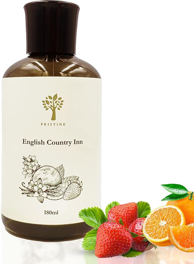 PRISTINE English Country Inn | Inspired by Ritz-Carlton Hotel Reed Diffuser Refill with Free Reed Stick | Jasmine, Strawberry, Vanilla Oil Diffuser Refills | Premium Hotel Lobby Reed Diffuser Refill