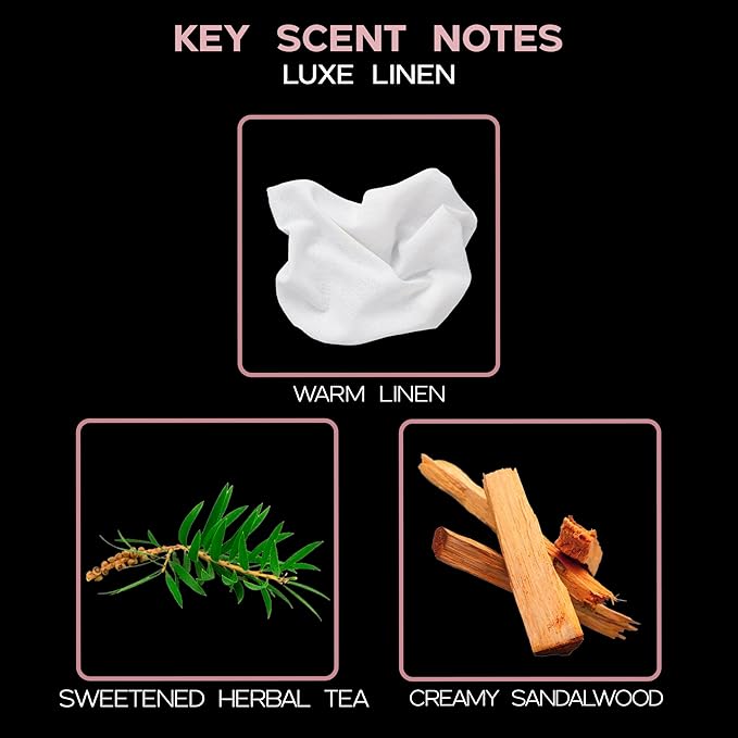 LOVSPA Luxe Linen Reed Diffuser Set - Euphoria Linen, Sweet Herbal Tea & Sandalwood Scent Diffuser - Non-Toxic Oil Reed Diffuser - Made in The USA