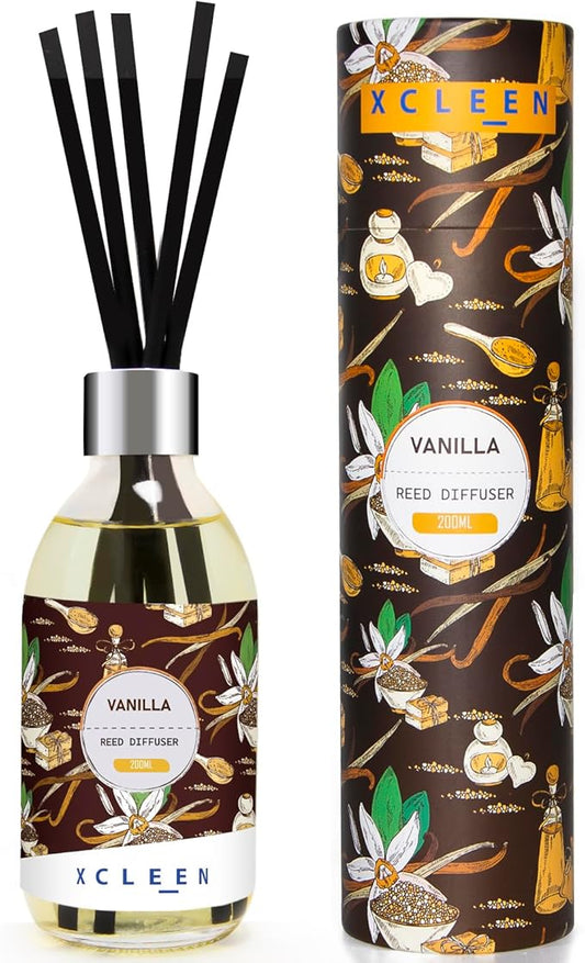 Reed Diffusers for Home, 6.7Oz Vanilla Scented Diffuser with Sticks, Air Freshener for Bathroom, Office
