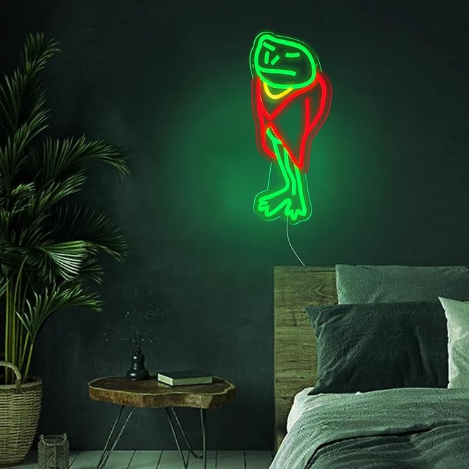 Frog Footman Neon Signs Alice in Wonderland Frog Neon for Wall Art Decor, Green Frog-Footman LED Lights for Dimmable LED Lights for Bedroom Man Cave Party Decor Birthday Gifts