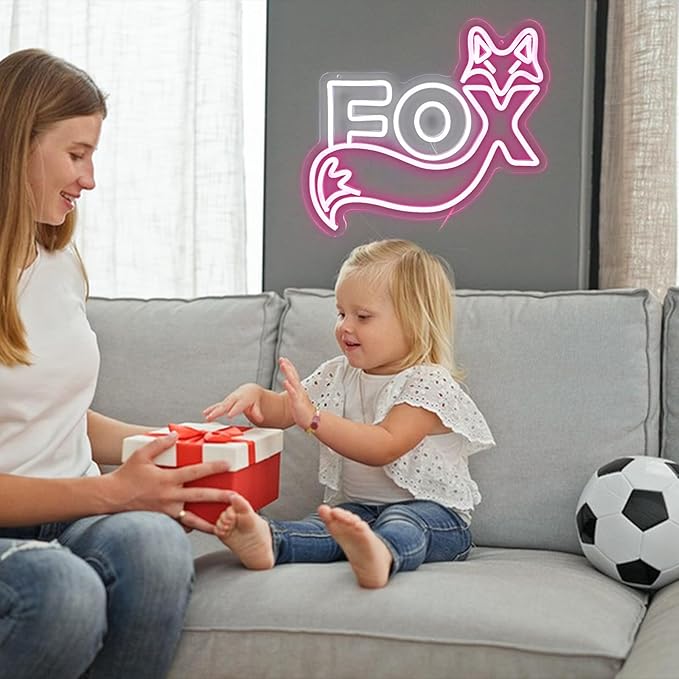 Fox Cute LED Neon Sign For Home Bedrooms Children's Room Game Room Bars Party Club Office Art Wall Decorations A fox gift for a girl