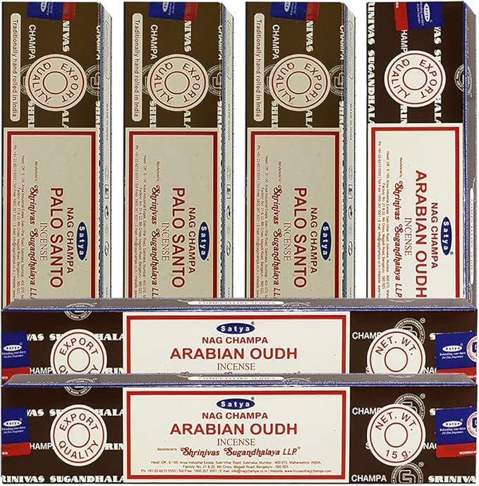 Palo Santo Arabian Oudh Incense Sticks & Holder Bundle Variety Pack from House of Nag Champa Incense Sticks and Trumiri