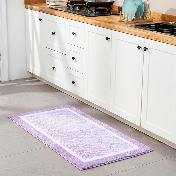 CozeCube Bath mats for Bathroom Non Slip, Purple Bath Rug, Fluffy Bath Rugs for Bathroom Washable, Extra Soft and Absorbent Microfiber Bath mat for Shower Sink, 24" x 36"