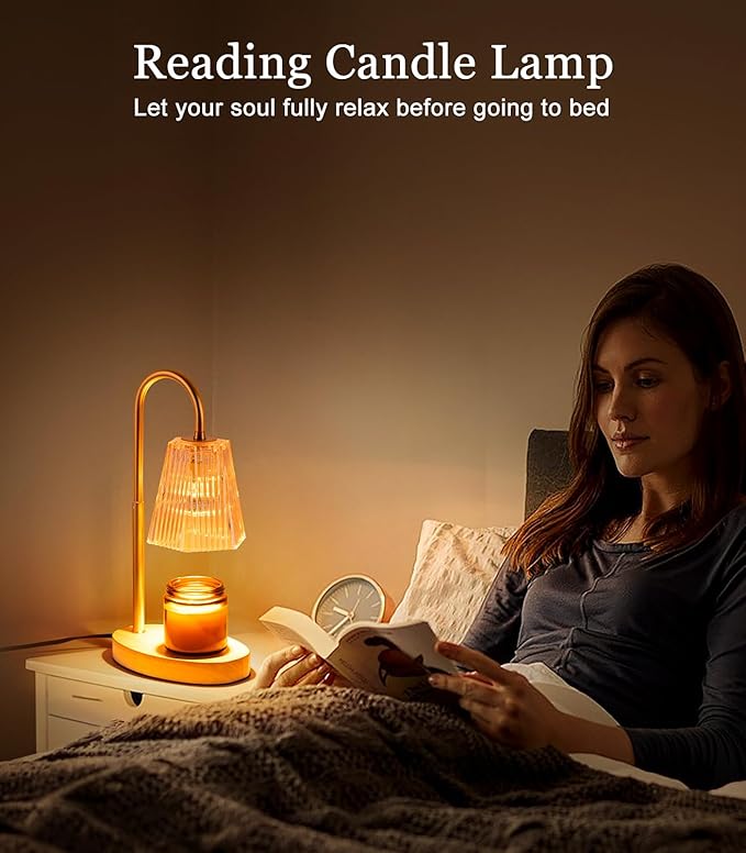 Candles Wax Warmers Lamps with Timer Electric Candle Warmer Lamp for Jar Candles Burner Dimmable Light Modern No Flame Scented Warming Adjustable Height