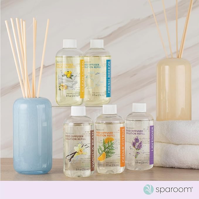SpaRoom Reed Diffuser Oil Refill – Lavender Scent, 8oz Bottle for Home Fragrance, Calming and Relaxing Blend for Bedroom, Bathroom, or Office, Long Lasting Air Freshener, Aromatherapy Use