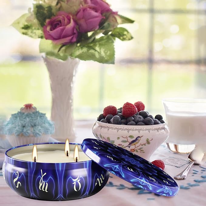 Citronella Candles, 4 x 80hrs Long Lasting 3 Wicks Scented Candles, Large 14.5 oz Decorative Indoor & Outdoor Candles for