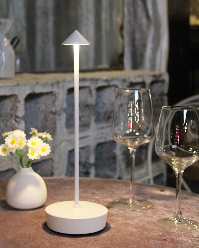 Rechargeable Cordless Table Lamp, 7000mAh Portable Led Table Light 2 Pack, Battery Operated Lamp Waterproof, Outdoor Table Lamp for Dining Restaurant Patio Bedroom Office