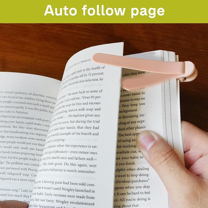 SMUK 4pcs Automatic Silicone Bookmarks for Book Lovers, Unique Book Page Markers for Reading Women Men, Creative Book Page Keeper Book Mark Book Reading Accessories
