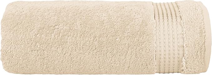 Elegant Comfort Premium Turkish Cotton 1 Piece Jumbo Bath Towel - 35 x 70 inch, Luxurious Hotel Spa Quality 100% Turkish Cotton Large Bath Towel - Highly Absorbent - Soft Bathroom Towel, Ivory