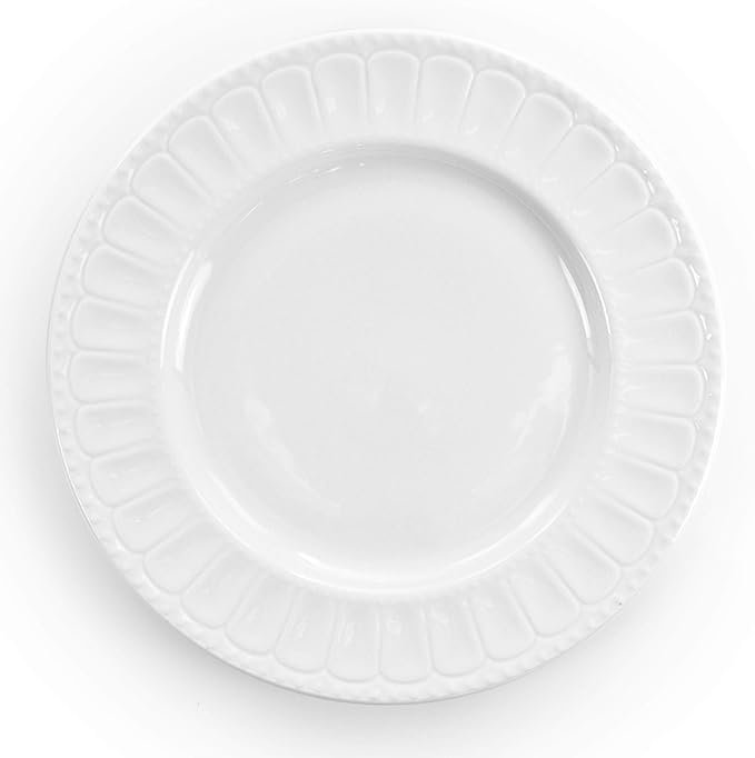 Elama Charlotte 20 Piece Porcelain Dinnerware Set in White