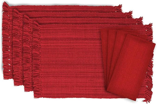 DII Variegated Tabletop Collection, Dining Set, Tango Red, 8 Piece