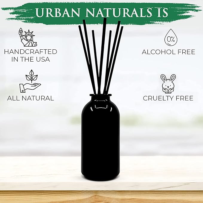 Urban Naturals Eucalyptus Sage Reed Diffuser Oil Gift Set | Eucalyptus, Sage, Mint, Lime & Cedarwood Essential Oils| Soothing & Relaxing Scent for Bathroom or Bedroom Made in The USA