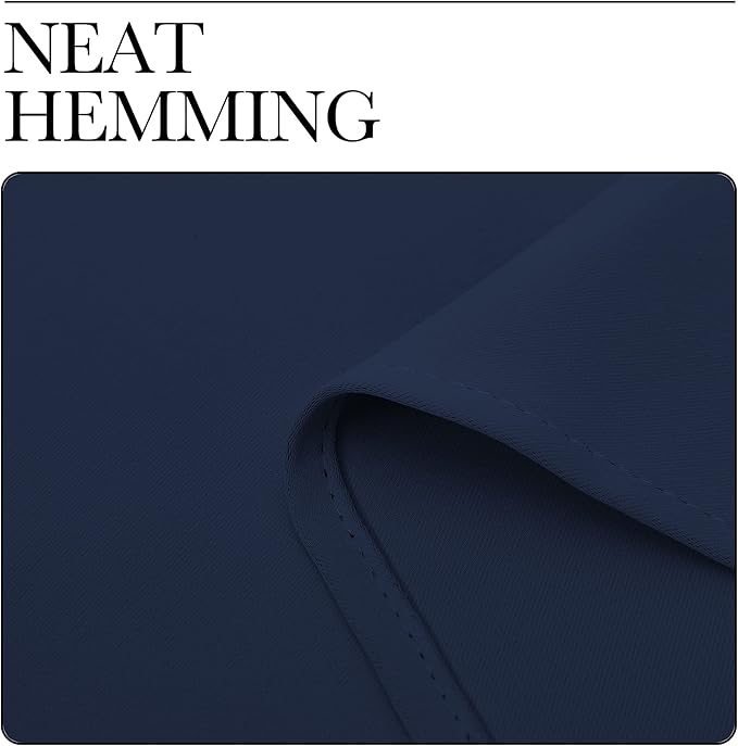 NICETOWN Bedroom Blackout Curtains Panels, 1 Pair, 52 inches by 92 Inch, Navy, Triple Weave Energy Saving Thermal Insulated Solid Grommet Blackout Draperies for Patio