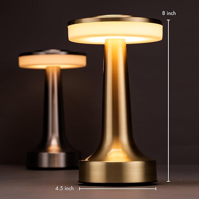 O’Bright Portable LED Table Lamp with Touch Sensor, 3-Levels Brightness, Rechargeable Battery Up to 48 Hours Usage, Night Light for Kids Nursery, Nightstand Lamp, Bedside Lamp (Rose Gold)