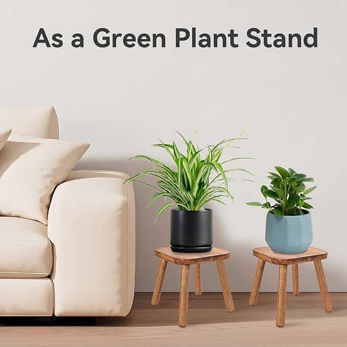 Solid Wooden Stool for Kids 11.7'' Wooden Step Stool for Adults Square Stool Wood Plant Stand Stool Wood Stool Legs Detachable for Kitchen Bathroom Living Room