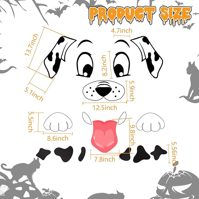 POILKMNI Trunk or Treat Car Decorations Kit, Halloween Dalmatians Dog Decorations for Car & SUV, Outside Garage Archway Door Haunted House Car Stickers Home Party Supplies