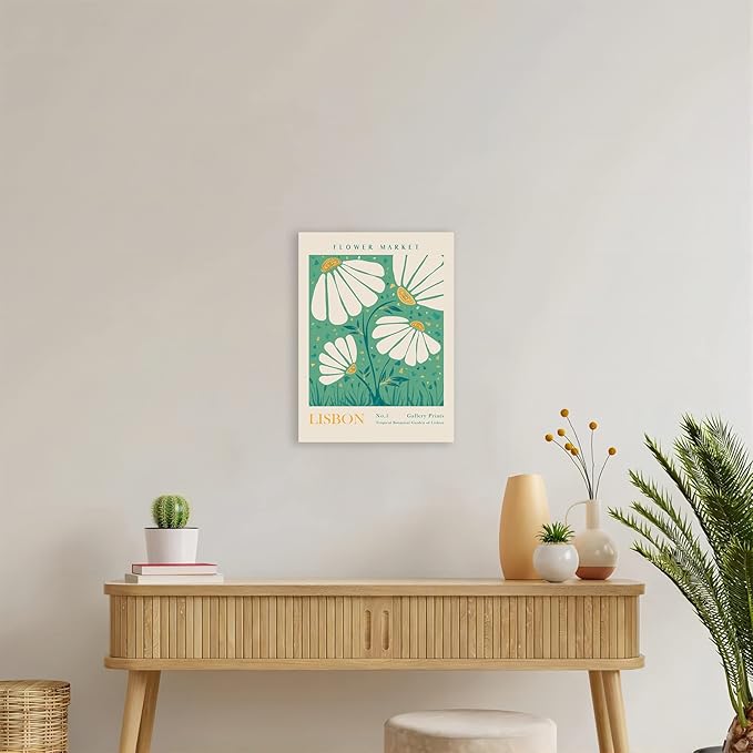 Flower Market Wall Art - Abstract Floral Wall Art Prints, Vintage Colorful Decor for Aesthetic Room, Bedroom, Living Room, Gallery, Boho Room Decor (12x16inch, Type 5)
