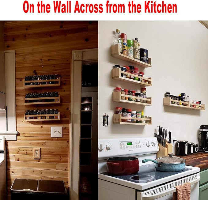 Gneric Floating Shelves for Wall, Burlywood Nursery Book Shelves, 15.7 inch Kids Bookshelf, Wall Shelves for Living Room Bedroom Decor,Kitchen Spice Rack,Bathroom Storage Rack(6 Pack)
