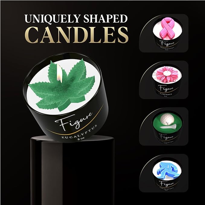 All Natural Scented Candle for Cannabis Lovers | Hand-Poured | Aromatherapy | Beeswax & Organic Soy Wax Blend | Essential Oils | 100% Beeswax Wick | Premium Gift Box Included | Weed Leaf Eualyptus