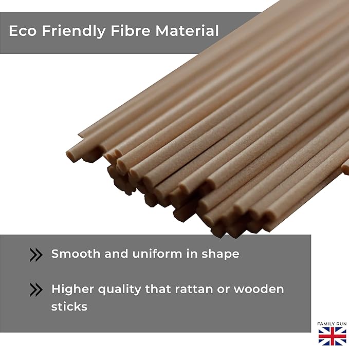 Ziffs Home® 120pcs Natural Fibre Reed Diffuser Sticks - 20cm/7.87in x 4mm/0.16in - Thick Diffuser Reeds Sticks - Diffuser Sticks for Diffuser Oils Fragrance Refill - Fibre Reeds for Diffusers