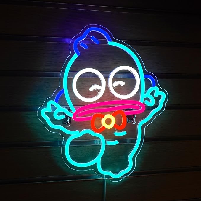Neon Sign, Cartoon Fish Led Sign for Bedroom Wall, Led Neon Signs for Wall Decor Girls Bedroom, USB Powered Neon Lights for Living Room Decor, Light Up Sign for Game Room Man Cave Boys Room