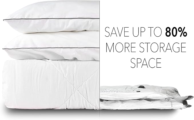 SpaceAid Vacuum Storage Bags, Space Saver Sealer Compression Bags for Comforters, Blankets, Pillows, Bedding, Clothes (Medium 3 Pack)