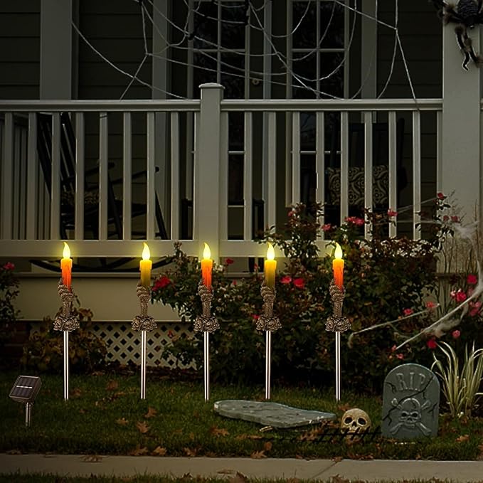 ILLUMINEW Outdoor Christmas Decorations, Solar Christmas Pathway Lights, Set of 10 Waterproof Landscape Christmas Lights, LED Lights for Yard Lawn Patio Walkway Decor