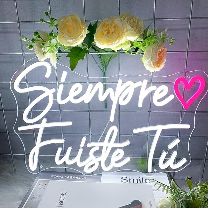 It Was Always You Neon Sign, LED Neon Lights Pink and White Love Quote Wall Art 17.5", USB power Señal neón 'Siempre Fuiste Tú' for Wedding Proposals, Anniversary Decorations and Romantic Celebrations