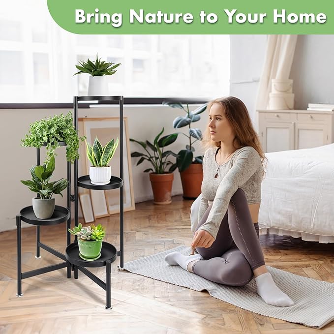 Tiered Metal Plant Stand,5-Tier Plant Stands Indoor Outdoor,Corner Plant Stand Multiple Flower Pot Holder for Living Room Patio Garden Balcony Displaying plants