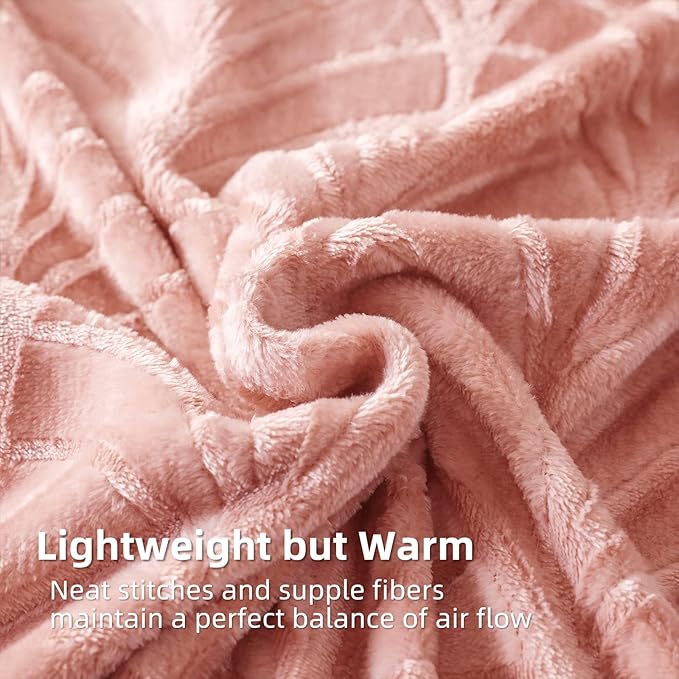 Whale Flotilla Flannel Fleece Throw Blanket for Couch, Soft Fluffy Velvet Sofa Blanket with Decorative Vintage Pattern for All Season, Warm and Lightweight, 50x60 Inch, Pink