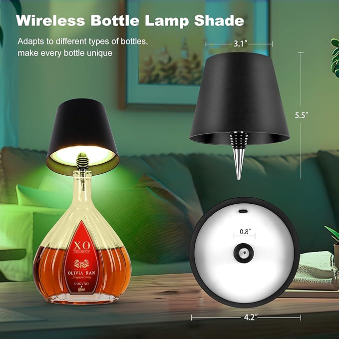 2025 New Wireless Bottle Lamp,RGB LED Bottle Light with Remote(RGB Black, 1pc)