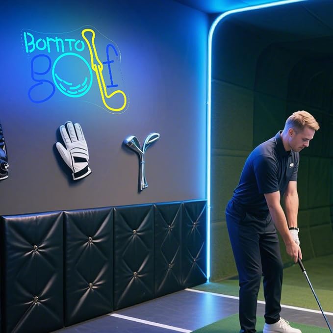 NOSUN Born to Golf Neon Sign Golf Neon Signs for Wall Decor, LED Sign Colorful Neon Light Sign Neon Lights with Dimmable Encourage Neon Signs for Bedroom Bar Club Apartment Home Party Neon Wall Sign.