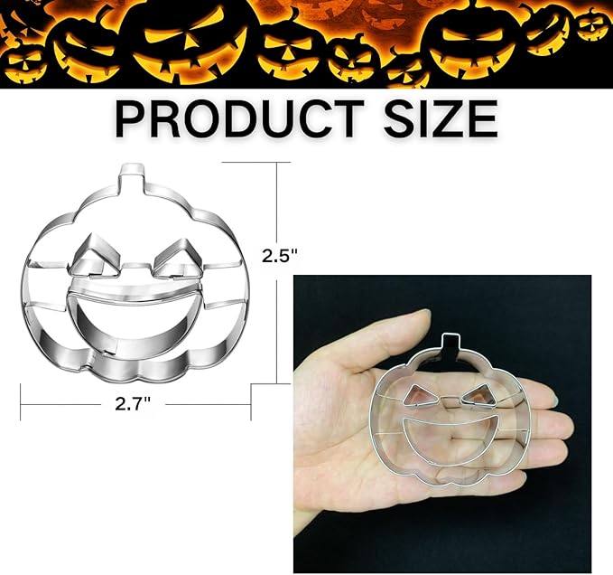 Pumkin Cookie Cutter-2.7 Inch-Diswasher Safe-Mini Halloween Cookie Cutter Shape for Baking