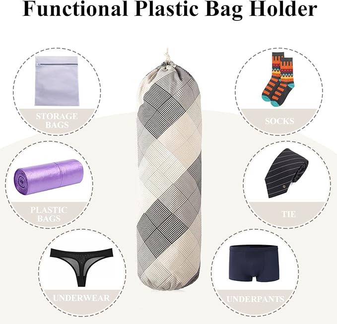 Heavy Duty Plastic Bag Holder and Organizer for Home Kitchen, Grocery Storage - Hanging, Wall Mounted, Diamond