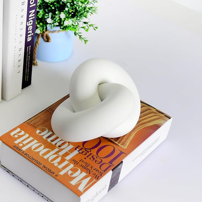 Wood Knot for Coffee Table Wood Link Chain Decor Shelf Decorations, Modern Farmhouse Bookshelf Decorative Objects