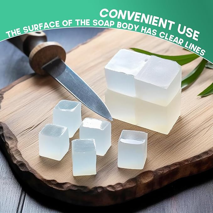 2LB Unscented Glycerin Soap Base DIY Handmade Soap Moisturizing Melt and Pour Soap Base for Crafting, Vegetable Glycerin & Coconut Oil, Easy to Cut (White, 2LB)