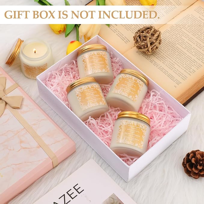MTLEE 10 Pcs Christmas Soy Wax Candle 3.5 oz Christmas Scented Jar Bright New Year Heart Thank You Gift Light Candle Happy Candles Holiday Gift for Family Nurse Coworker Employee (Fresh Flavor)
