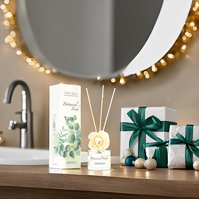 Aronica Desk Diffuser for Office Mini, Juego De Difusor De Varillas Con Aroma, Bathroom Decor and Accessories, Fruit Scent Flower Oil Diffuser, Desk Nick Nacks Small Homes Shelves Decor