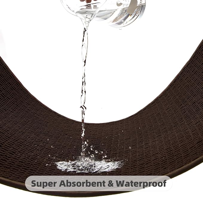Bathroom Rugs Non Slip Washable, Super Absorbent Thin Bath Mat Small Quick Dry Low Pile Bathroom Rug, Brown 16"x24"