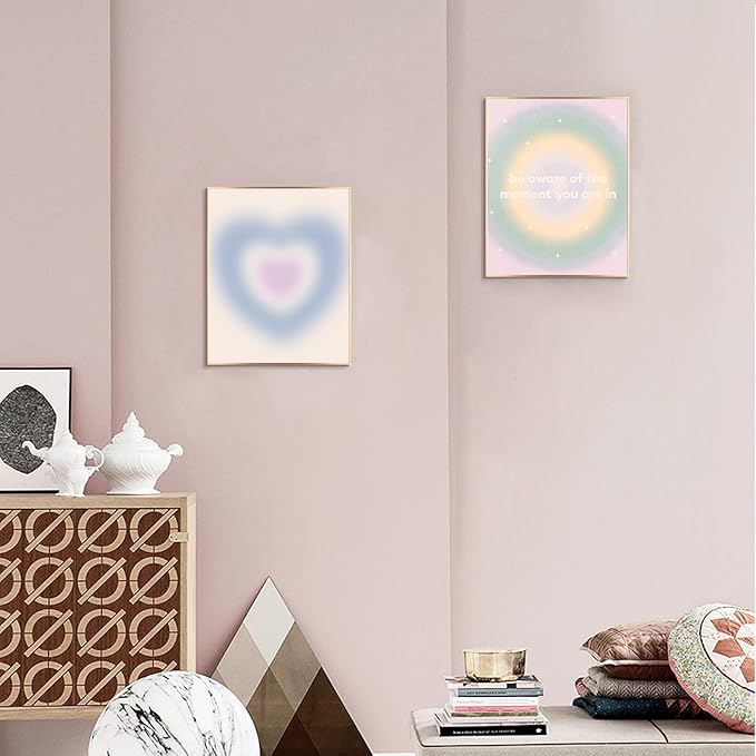 InSimSea Wall Art Prints Poster Pastel Art Posters for Room Aesthetic Wall Decor, 11x14in Purple Preppy Aesthetic Room Picuters for Living Room Bedroom, Bathroom Decor (UNFRAMED)