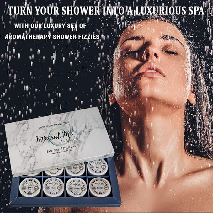 Shower Steamers Aromatherapy, Fathers Day Gift for Dad, Shower Bombs w/Organic Essential Oils for Vaporizing Steam Spa Relaxation, Shower Tablets, Shower Melts, Relaxing Self Care Gift for Men, Women
