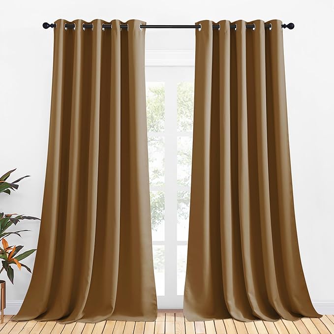 NICETOWN Blackout Curtain Panels for Bedroom, 2 Panels, W70 x L95-inch, Royal Blue, Thermal Insulated Grommet Top Blackout Draperies and Drapes for Basement