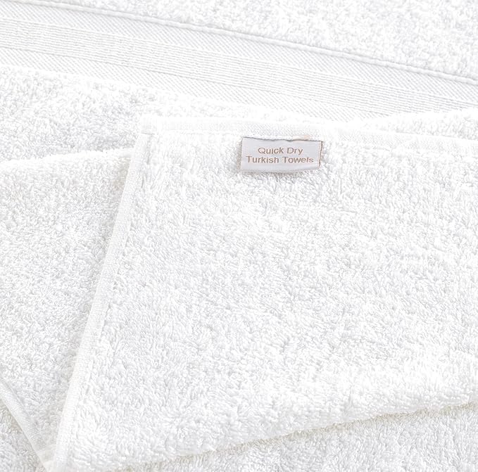 Quick-Dry, Soft & High Absorbent Bath Towels 27"x54" Cotton Turkish Bath Towel Set of 4 | Daily Use 100% Cotton Towels for Bathroom, Gym & More | Bathroom Towels Set (4 Pcs, White)